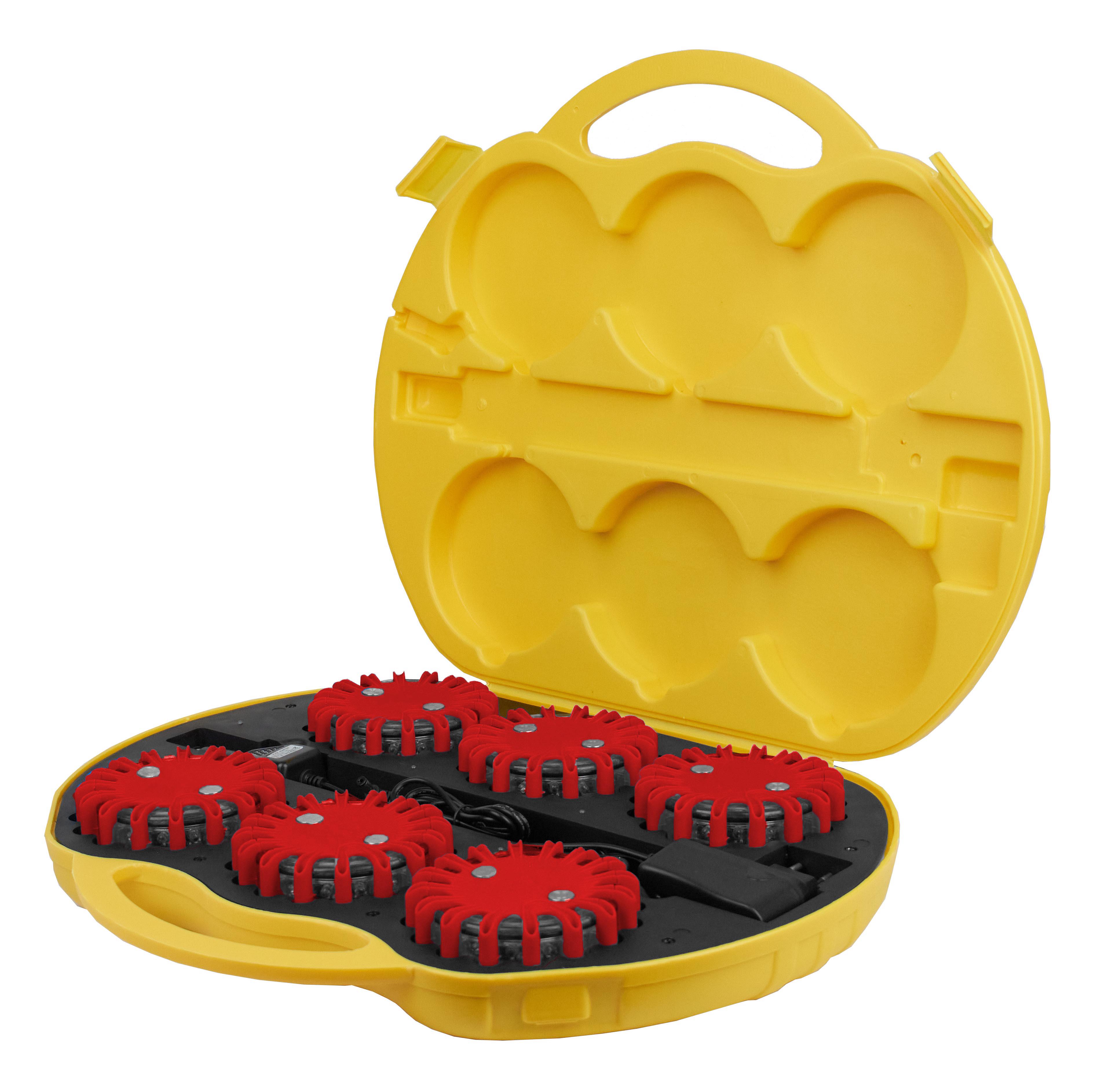 Valise de 6 Balises lumineuses SPIRALED Rouges